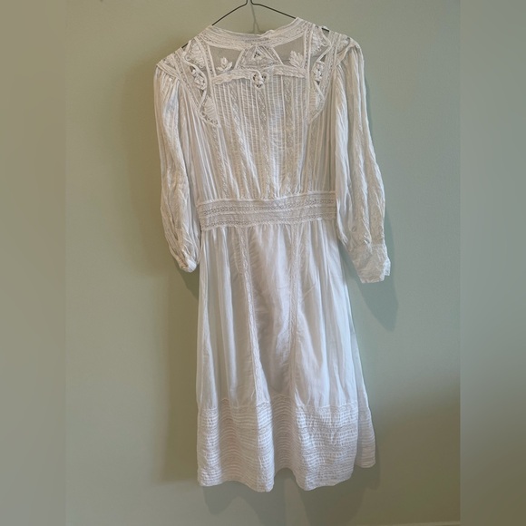 Sea New York White Button-Front Lace-Trim Midi Dress - Picture 2 of 2